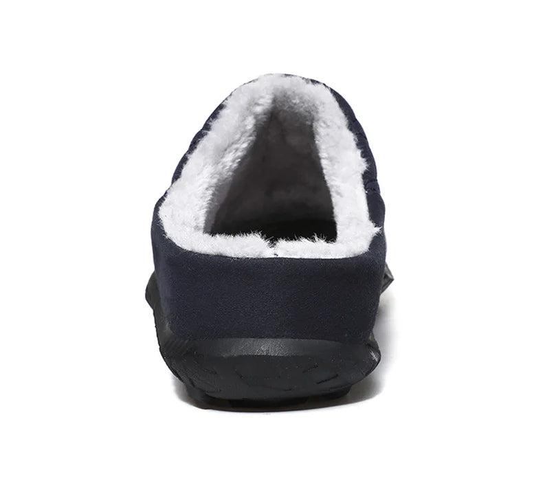 Men's quilted mule slippers with diamond stitching, plush lining and open back - view 14