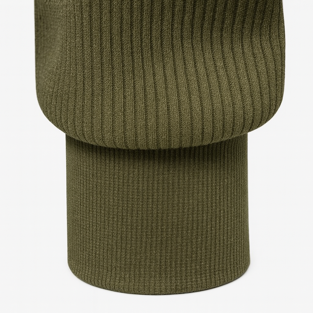 Men's ribbed quarter-zip sweatshirt with a stand collar