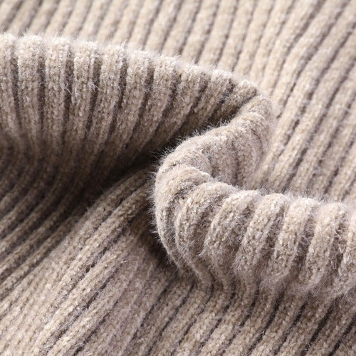 Men's roll neck jumper in a thick rib knit with a marl yarn and a high collar - view 10