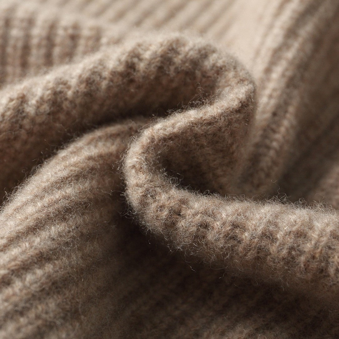 Men's rib knit cardigan with a full-length zip and a tall fold-over collar - view 10