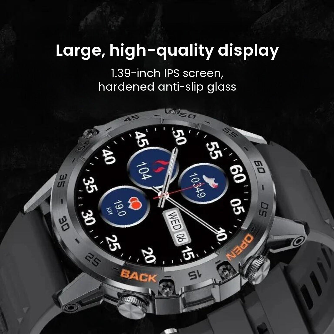 Round 1.39-inch display of the men's rugged smartwatch