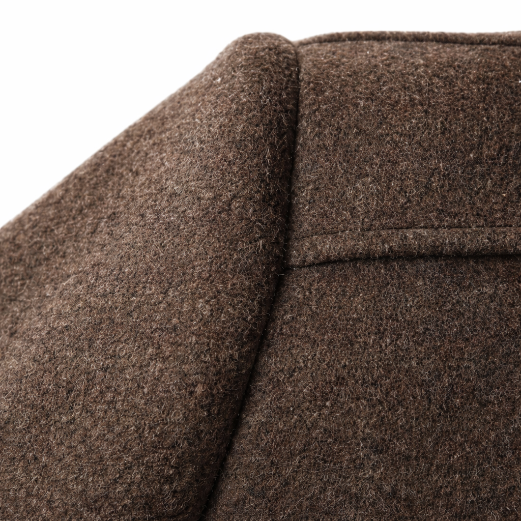 Men's short coat with a stand collar and a padded zip insert