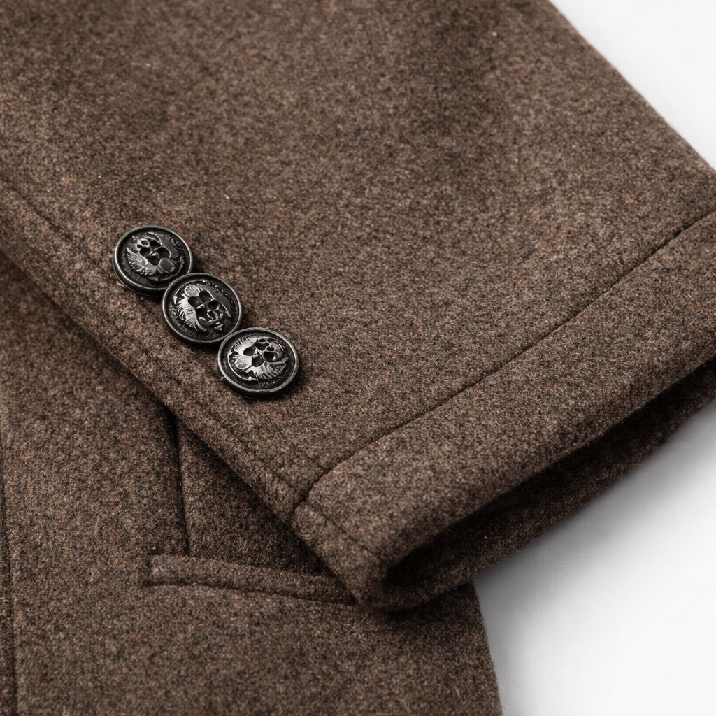 Men's short coat with a stand collar and a padded zip insert