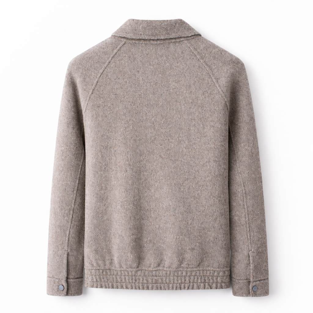 Men's short wool-blend jacket with a zip and shirt collar