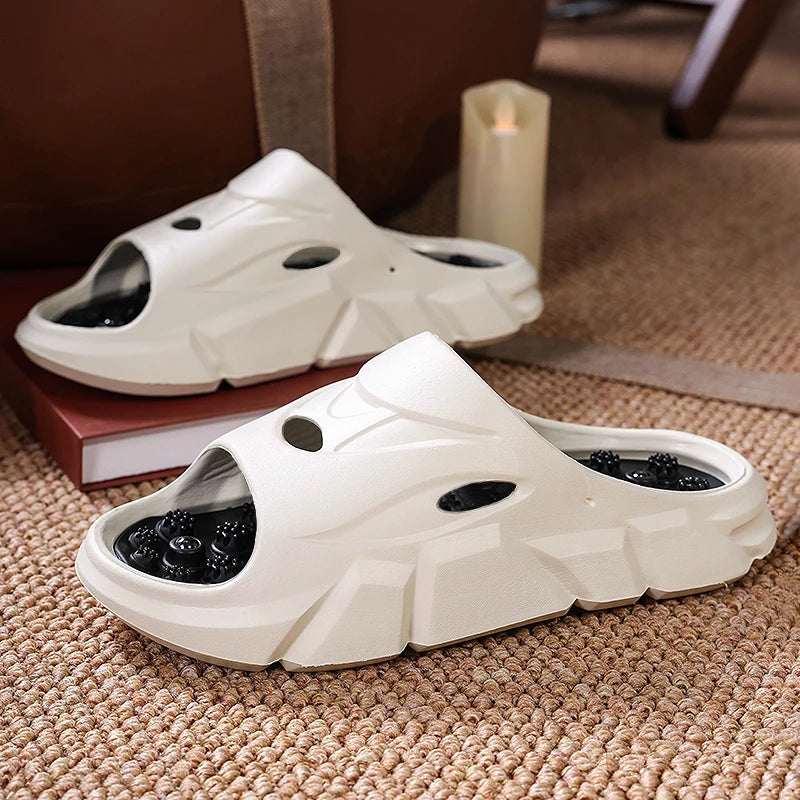 Men's EVA sliders with round hard studs in the footbed, wide band and thick sole - view 5
