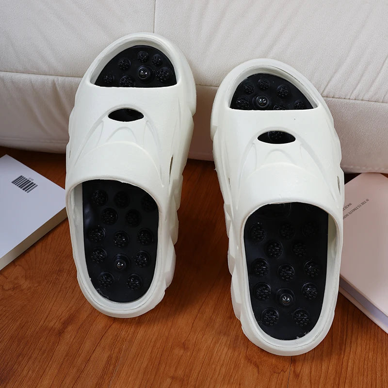 Men's EVA sliders with round hard studs in the footbed, wide band and thick sole - view 6