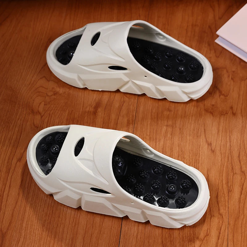Men's EVA sliders with round hard studs in the footbed, wide band and thick sole - view 7