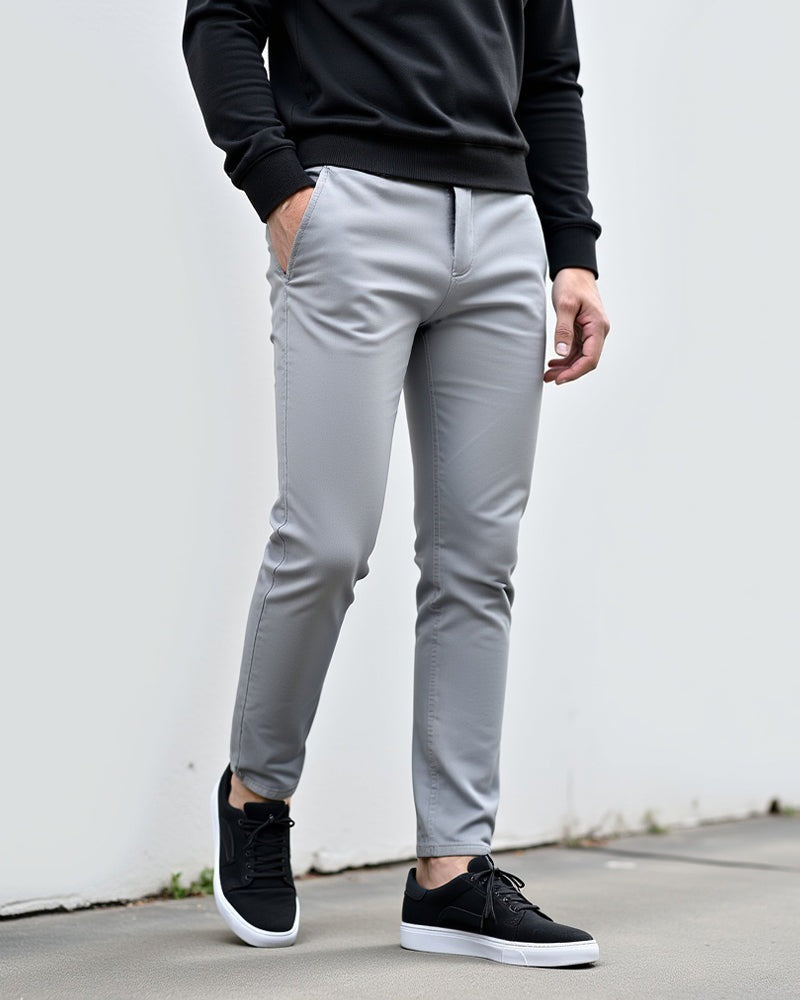Men's slim fit chino trousers with light stretch and a tapered leg - view 2