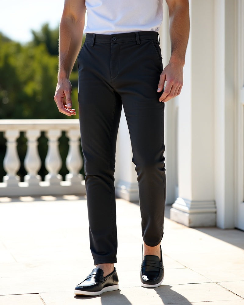 Men's slim fit chino trousers with light stretch and a tapered leg - view 7