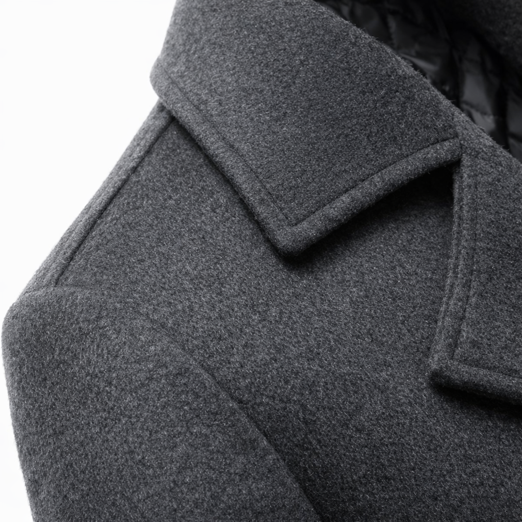 Men's slim double-breasted coat with wide lapels