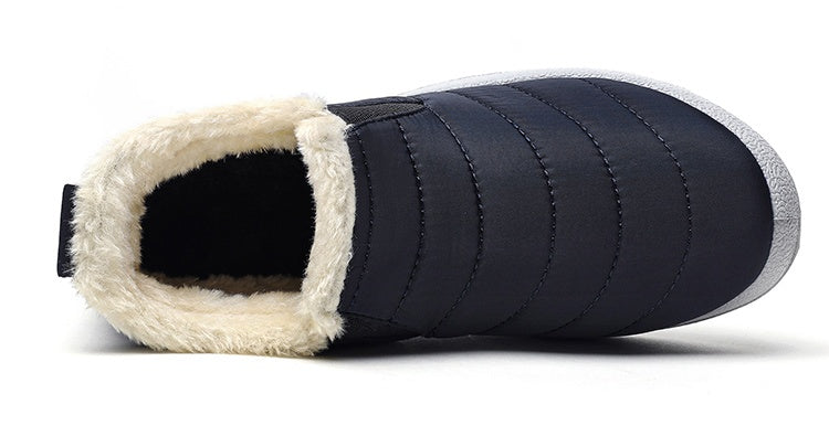 Men's slip-on winter boot with a plush collar, light grey tread sole and quilted upper - view 4