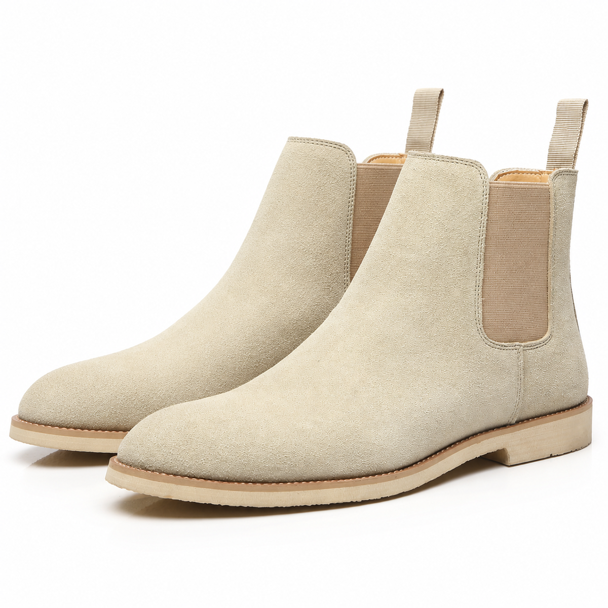 Men's suede-look Chelsea boots with elastic side panels