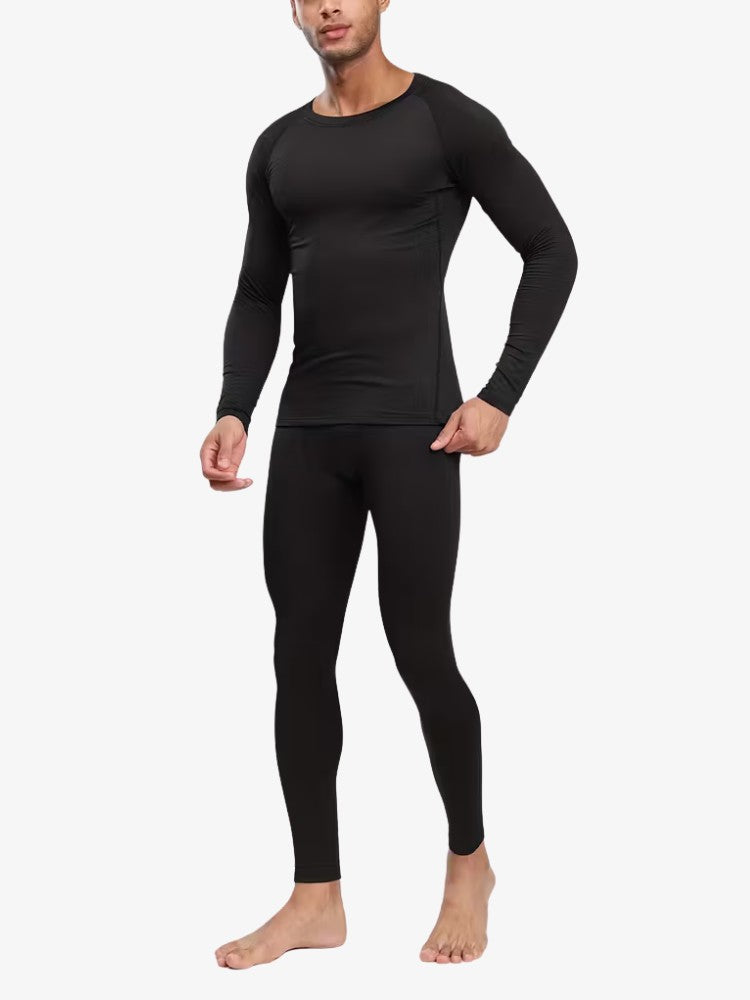 Men's thermal base layer set with long-sleeve top and leggings