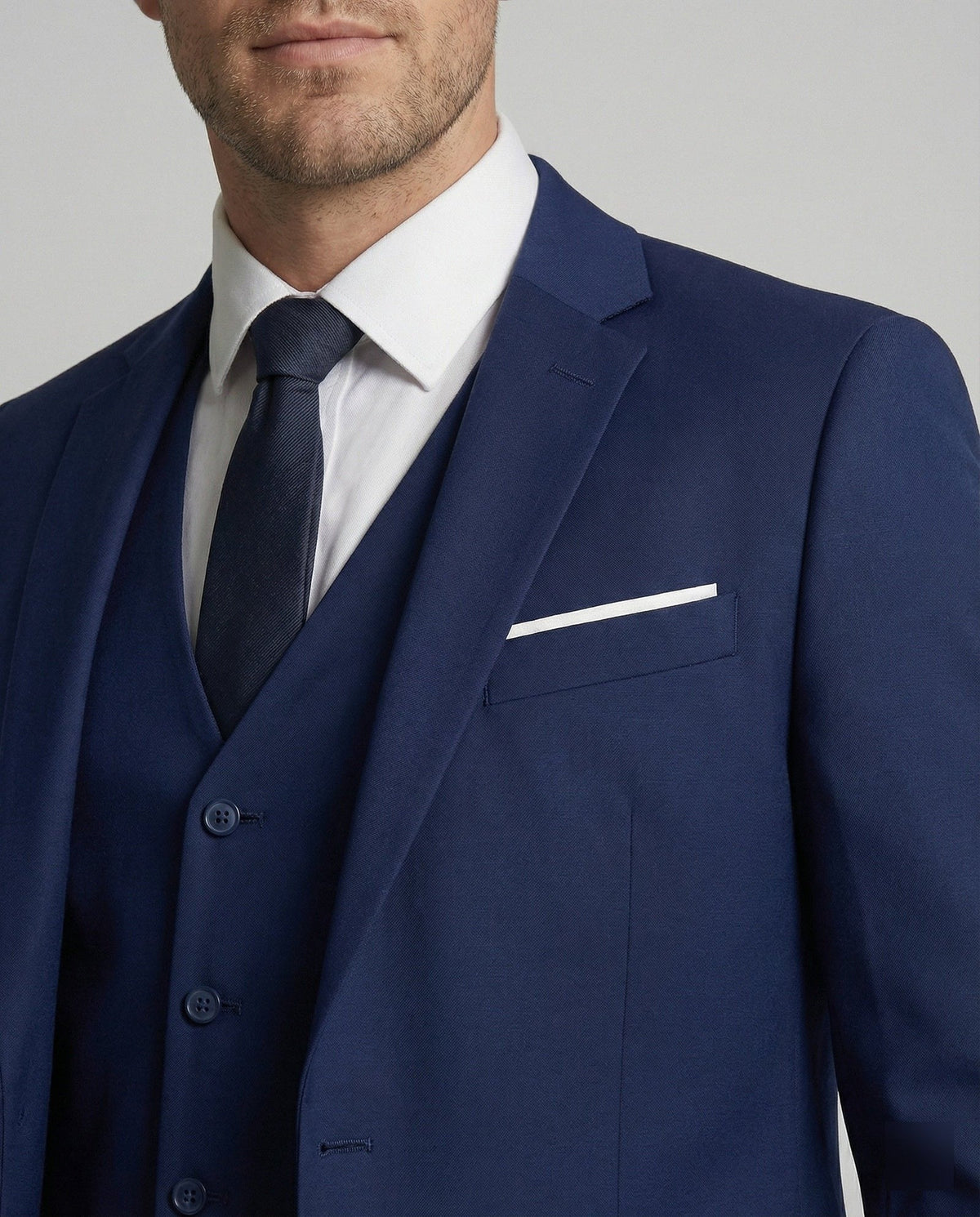 Men's three-piece suit with jacket, waistcoat and trousers - view 4
