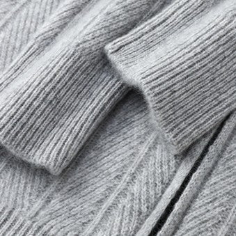 Men's wheat-ear knit zip cardigan with a ribbed stand collar - view 10