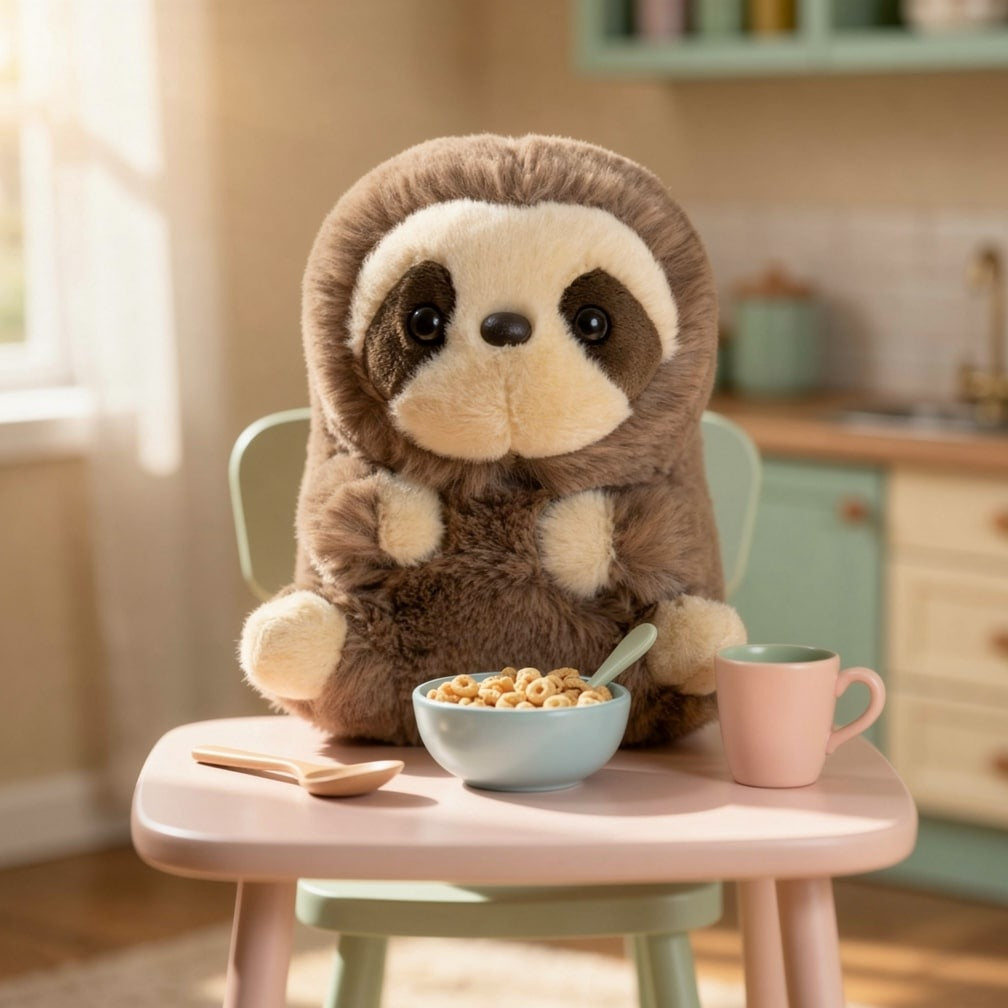 Mini sloth soft toy of 14 cm - view 4
