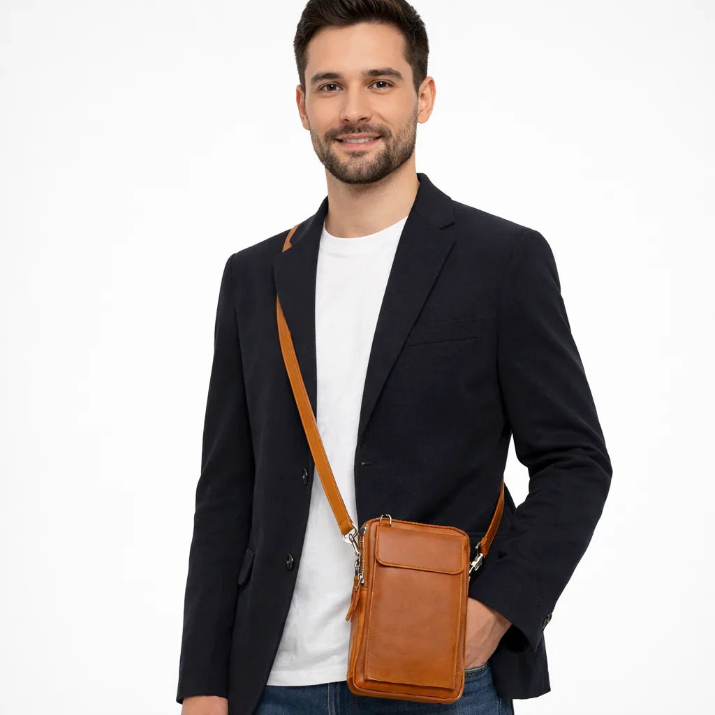 Leather Crossbody Phone Bag – Full-grain leather – view 19