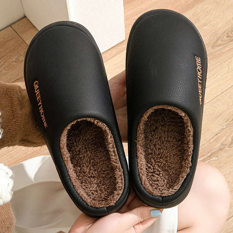 Open-back slippers with a water-repellent upper, plush lining and thick sole - view 3