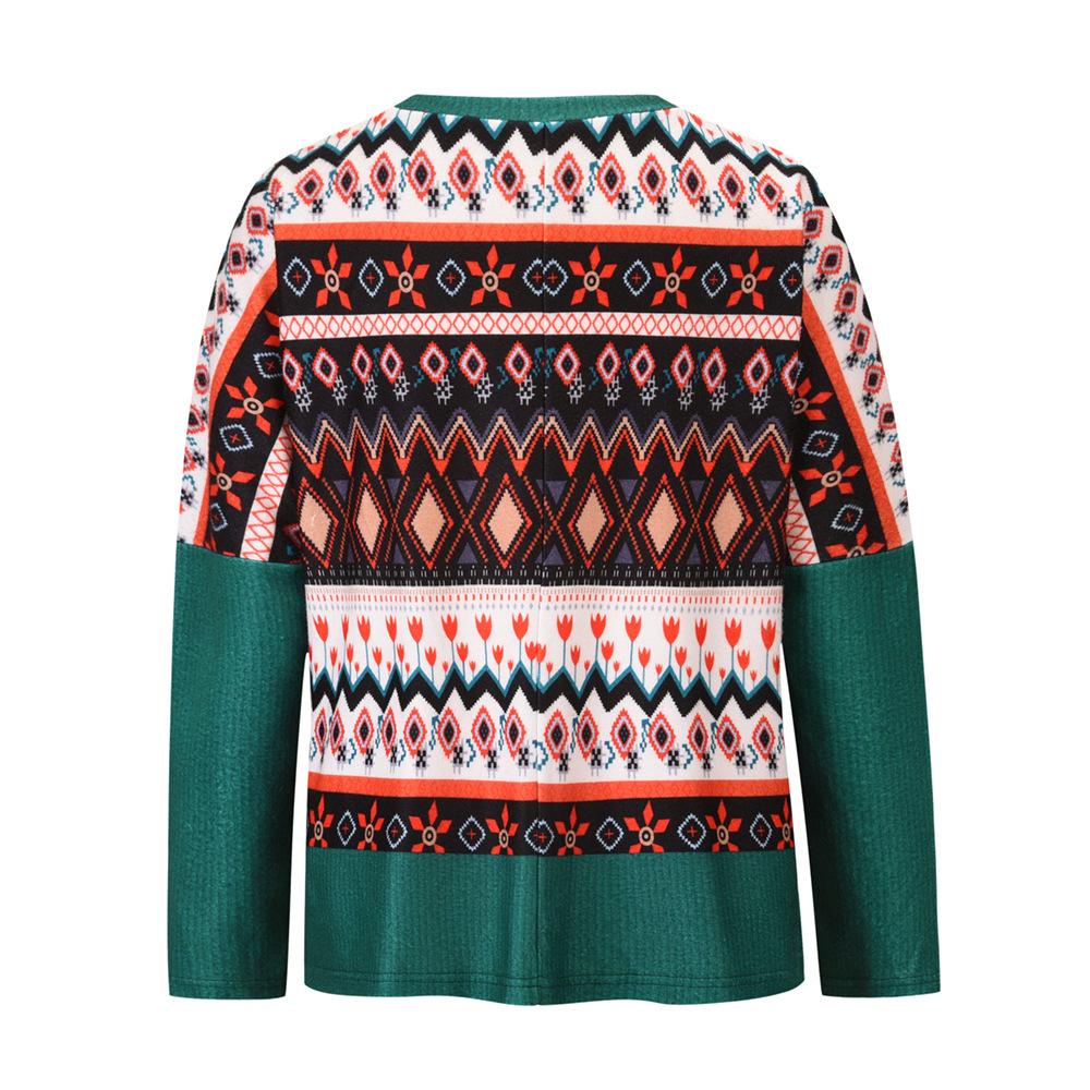 Women's oversized Fair Isle Christmas jumper with plain sleeves