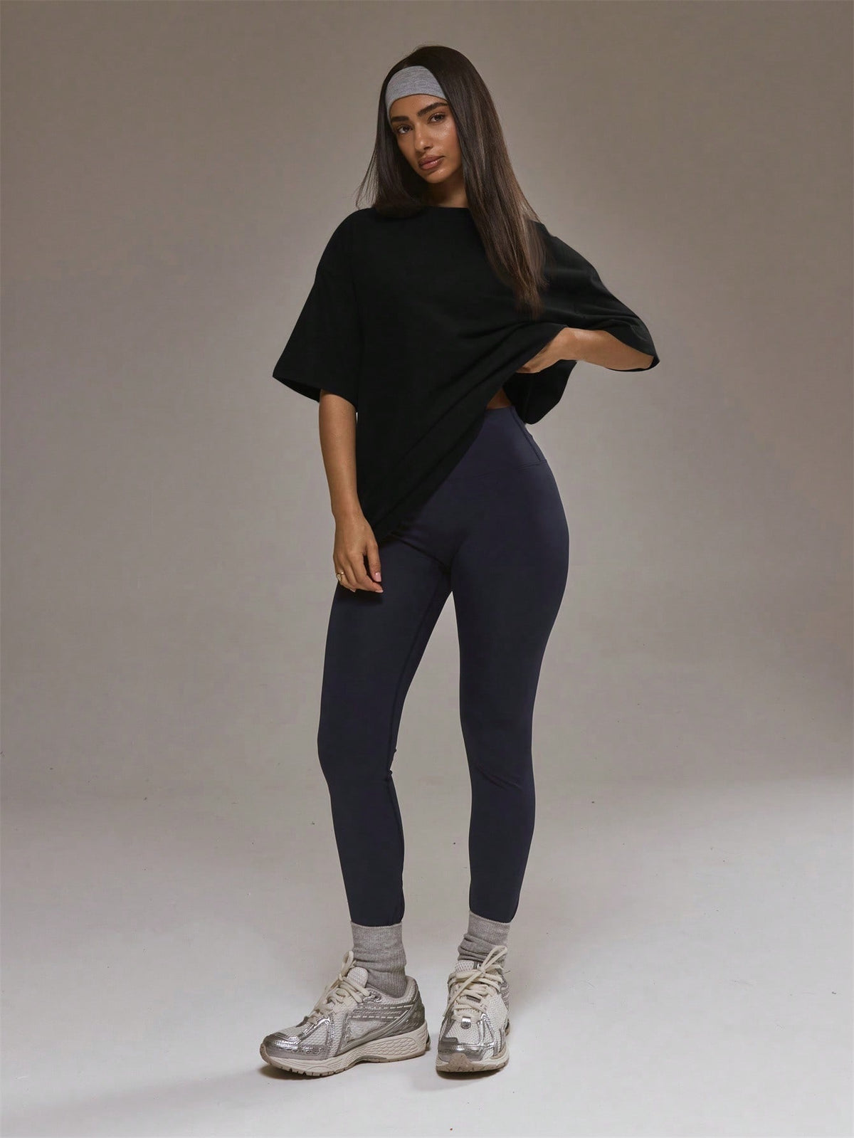 Oversized T-shirt for women in soft stretch fabric with a crew neck - view 14