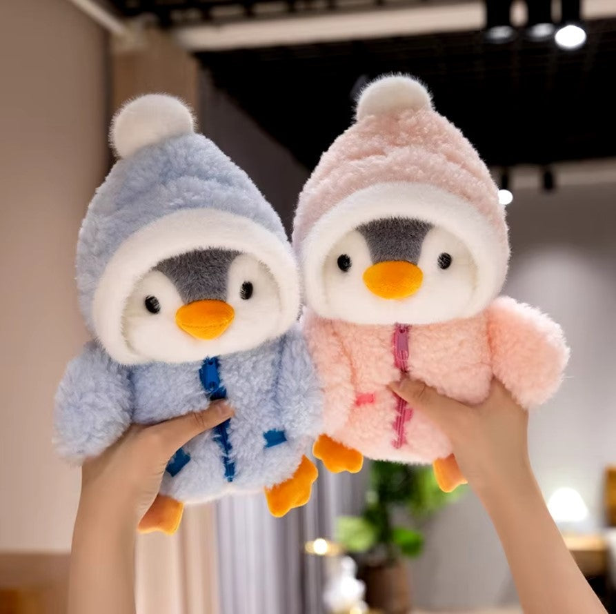 25 cm penguin soft toy in a hooded jacket - view 2