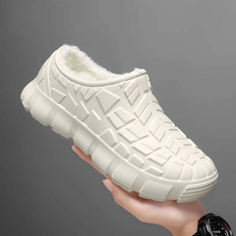 Platform slippers in EVA with a tread-pattern upper and plush lining - view 2