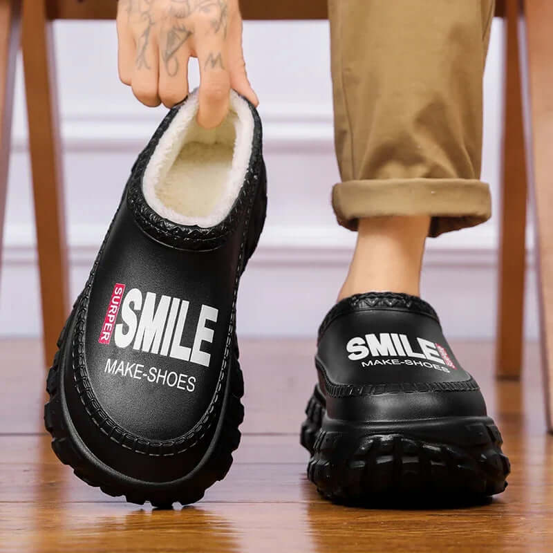 Platform slippers with a water-repellent shell, plush lining and chunky lug sole - view 2