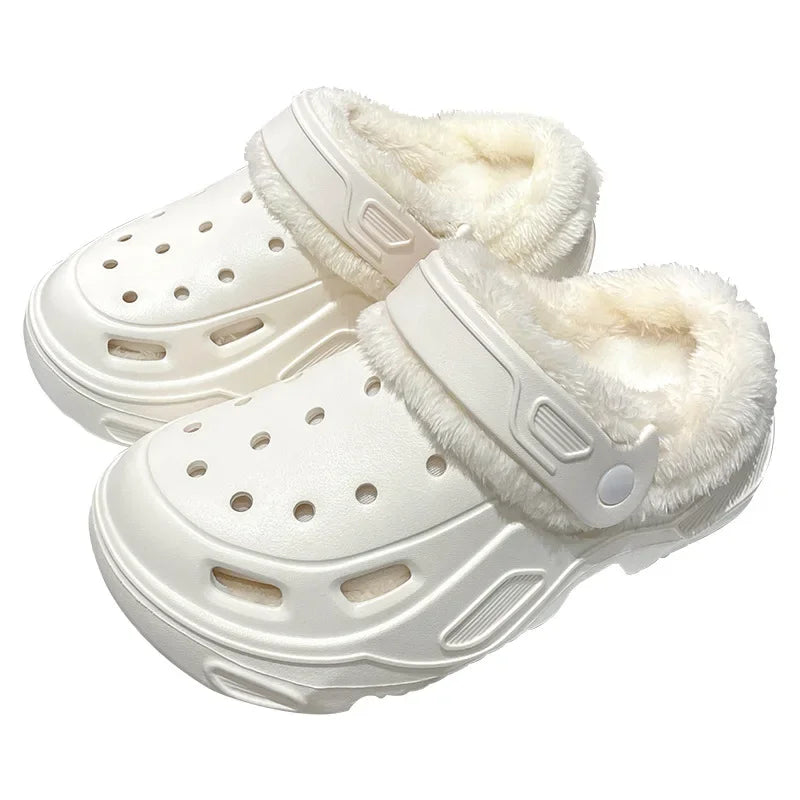 Plush-lined EVA clogs with thick platform sole and swivel heel strap - view 12