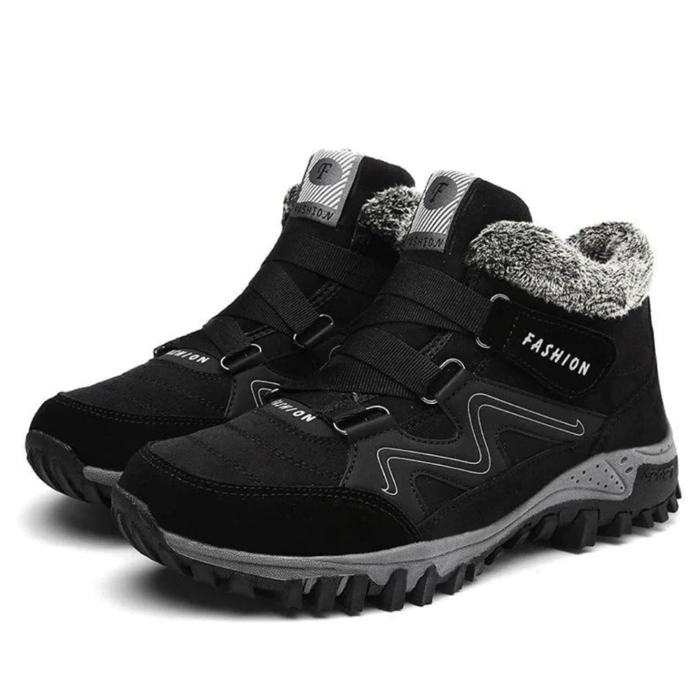 Women's plush-lined winter trainers with hook-and-loop straps