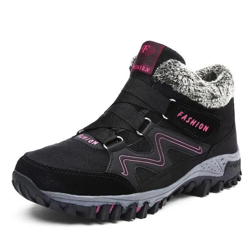 Women's plush-lined winter trainers with hook-and-loop straps