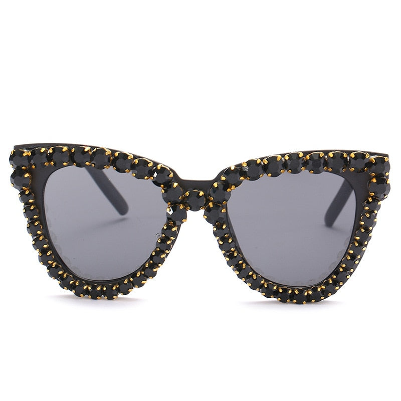 Women's Ruby Rhinestone Sunglasses – Glamour Statement – back view