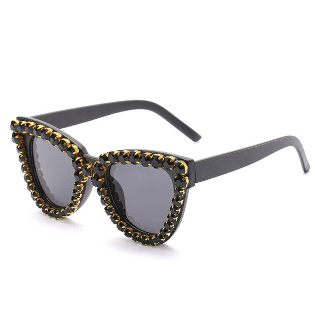 Women's Ruby Rhinestone Sunglasses – Glamour Statement – detail view