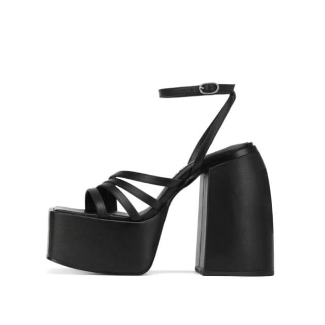 Women's leather high heels 14cm stiletto side view