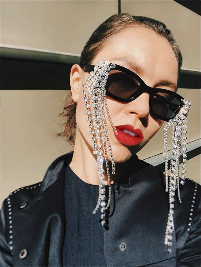 Women's Rhinestone Sunglasses – Tassel Statement Everyday – view 11