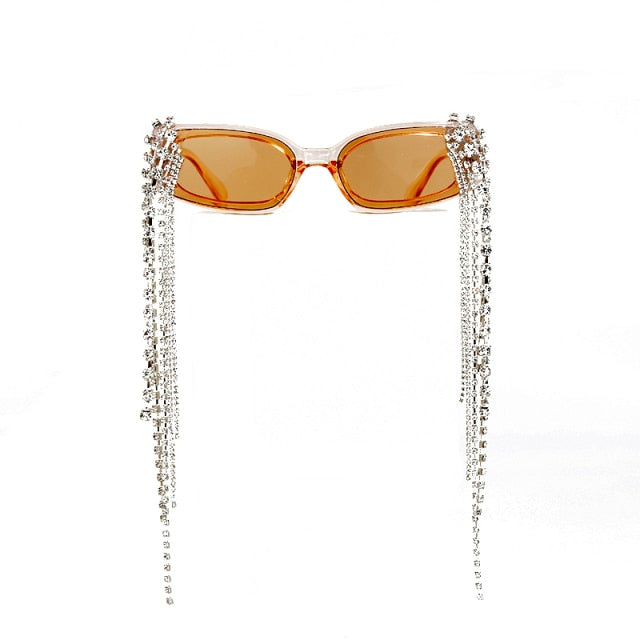 Women's Rhinestone Sunglasses – Tassel Statement Everyday – feature detail