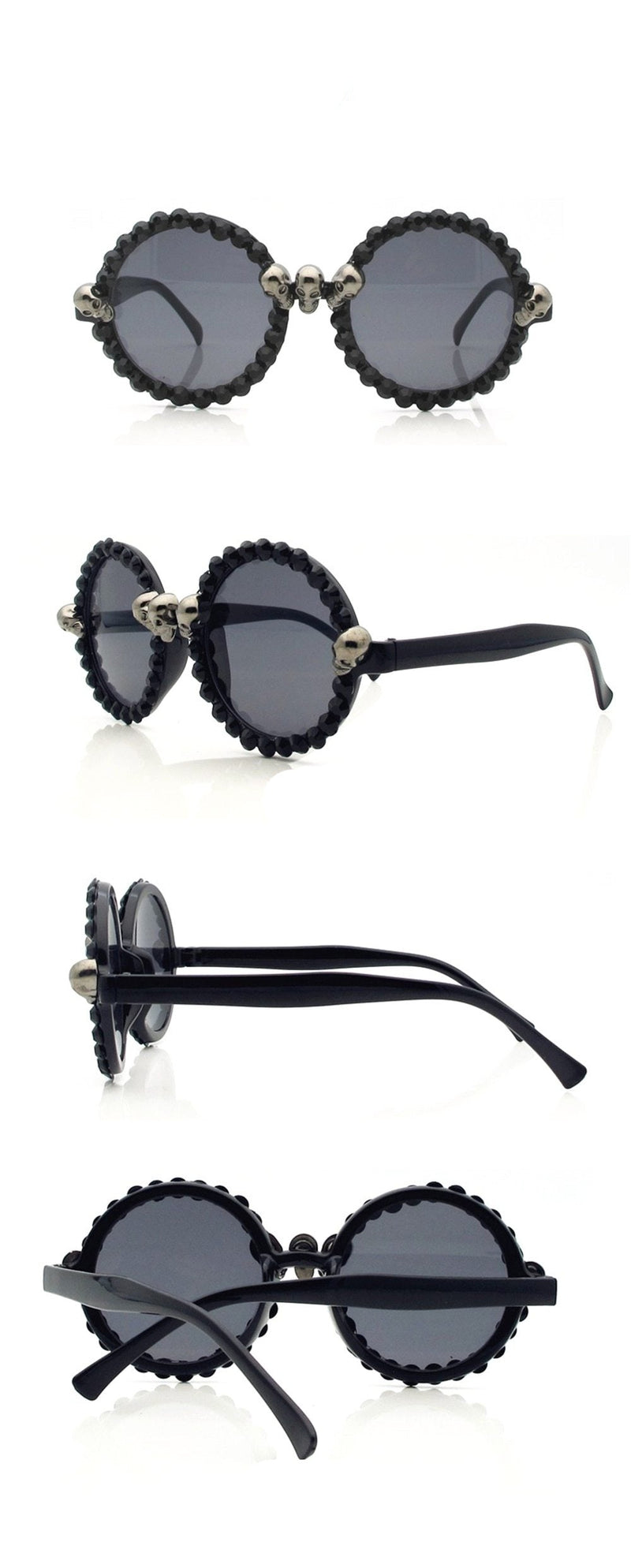 Women's Round Metal Sunglasses – Gothic Styx UV Style – side view