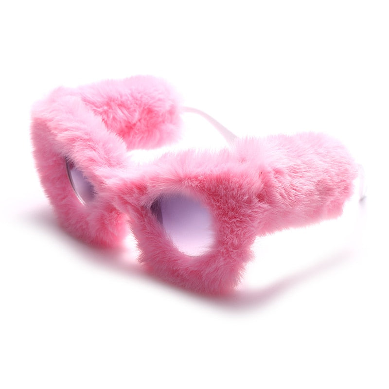 Women's Fur Frame Sunglasses – Fashion Statement Everyday – back view