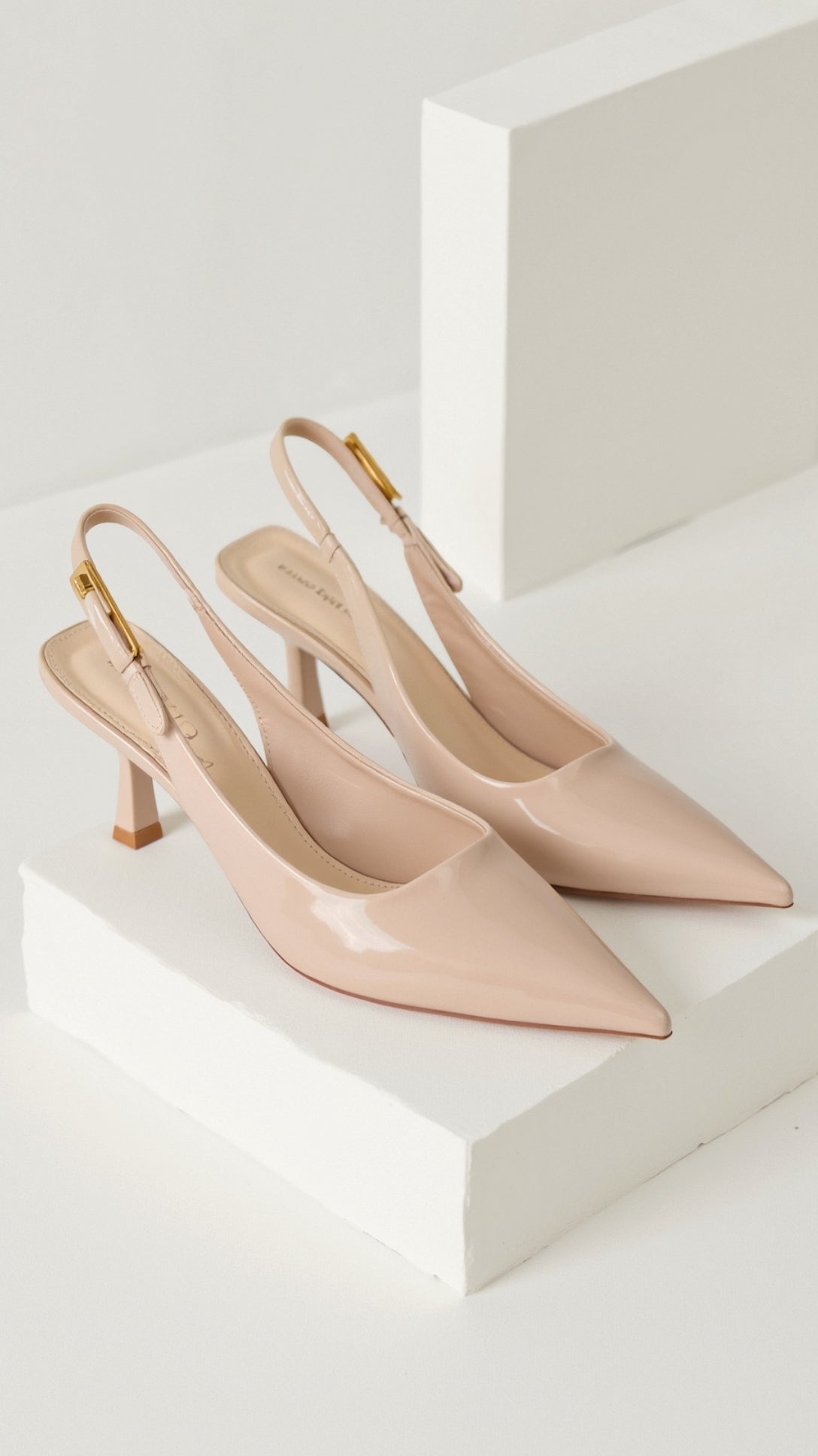Women's Low Heel Slingback Court Shoes - product view | SAINT DOR