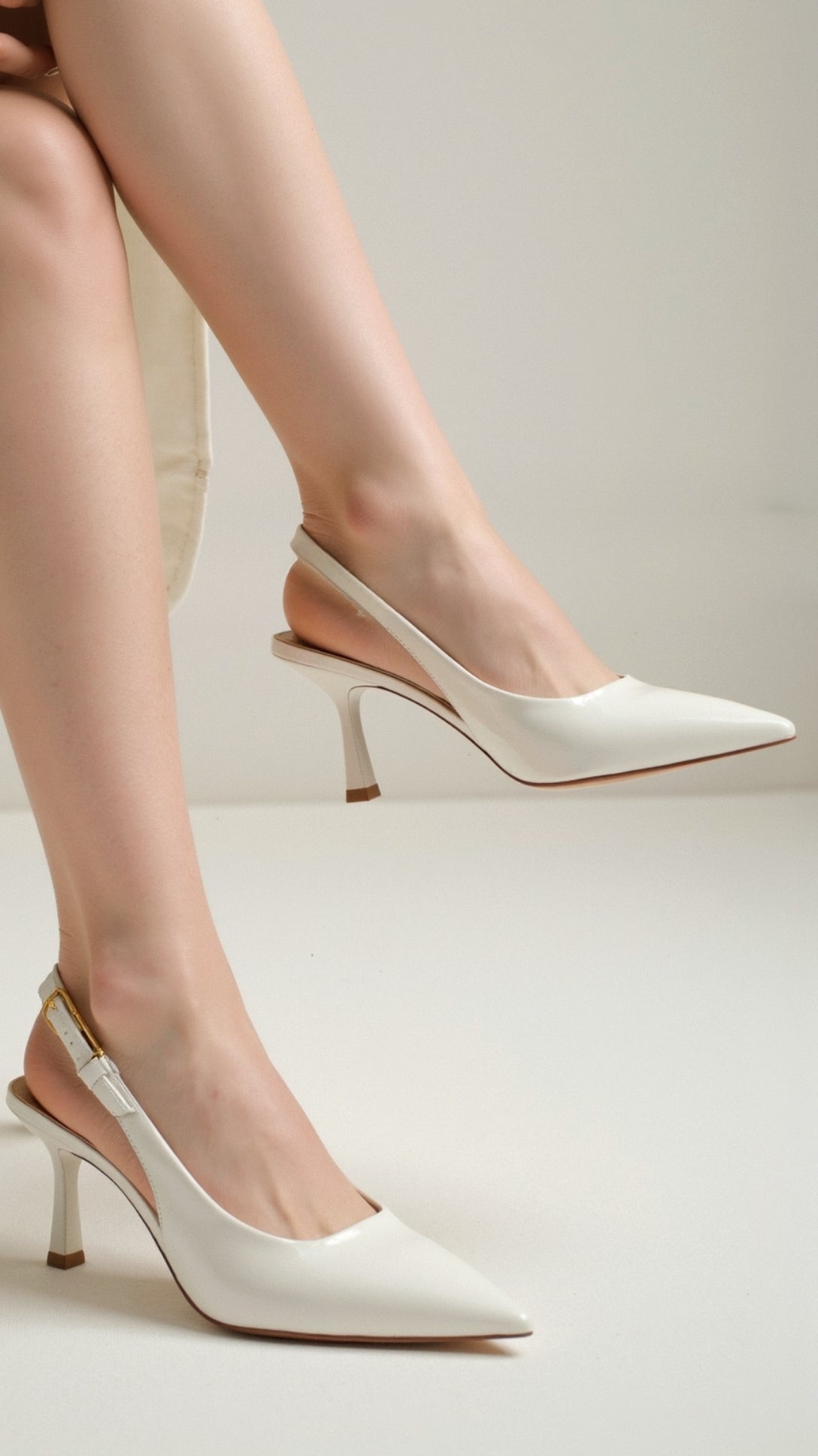 Women's Low Heel Slingback Court Shoes - lifestyle view | SAINT DOR