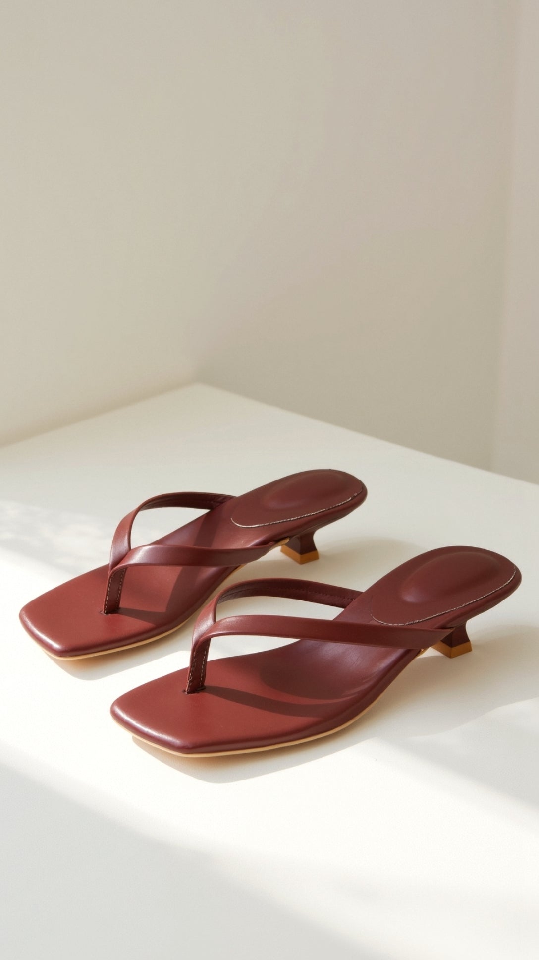 Women's Toe Post Kitten Heel Sandals - product view | SAINT DOR