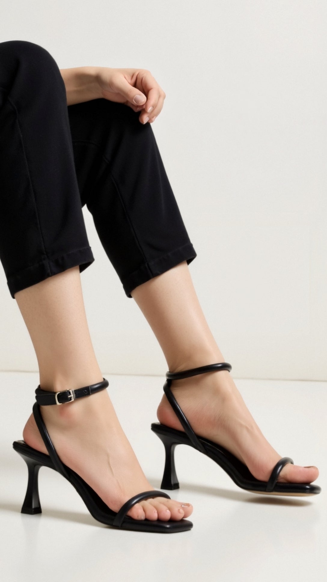 Women's Open-Toe Heeled Sandals - front view | SAINT DOR