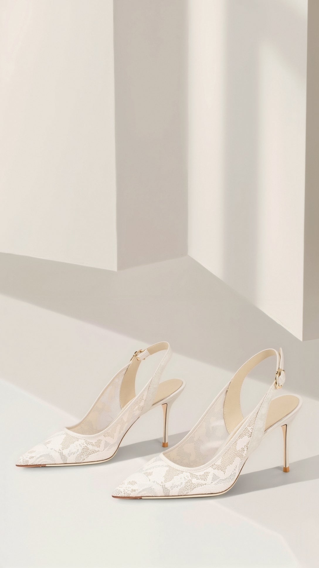 Women's Lace Heeled Sandals - detail view | SAINT DOR