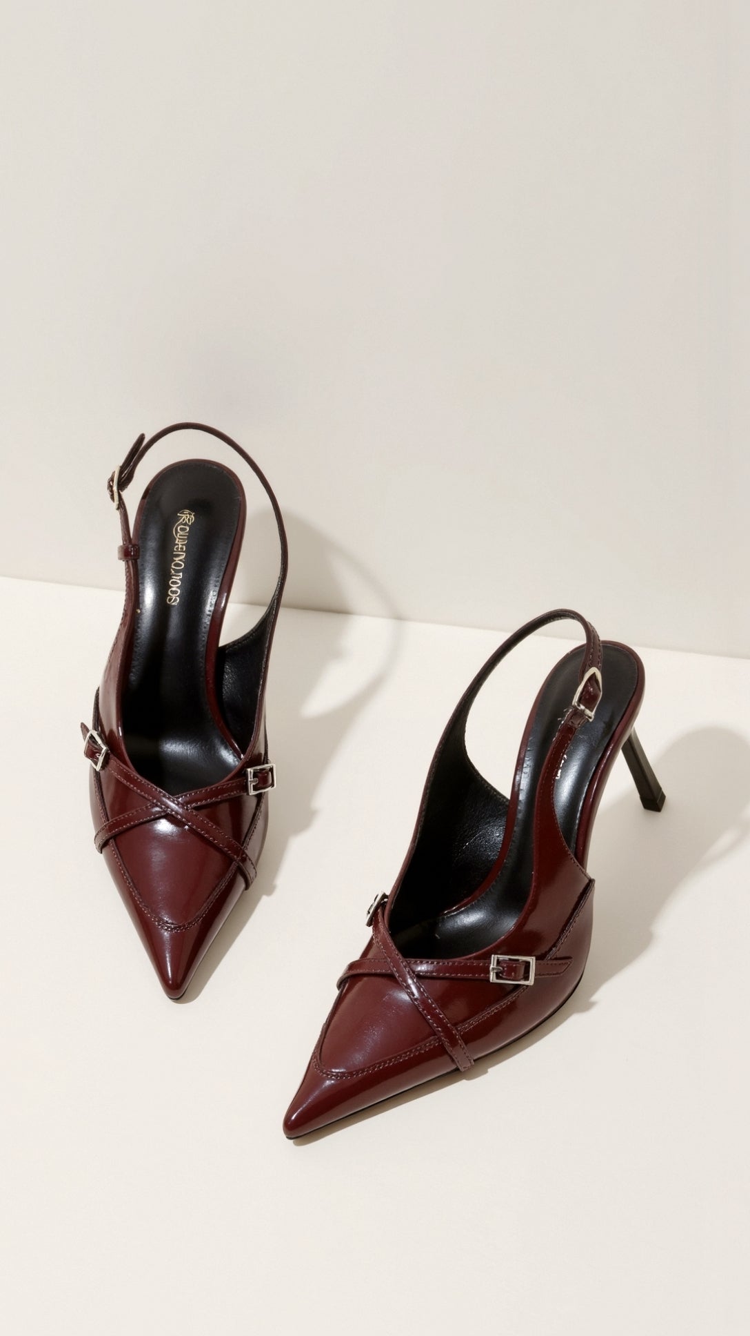 Women's Slingback Court Shoes with Buckle - product view | SAINT DOR