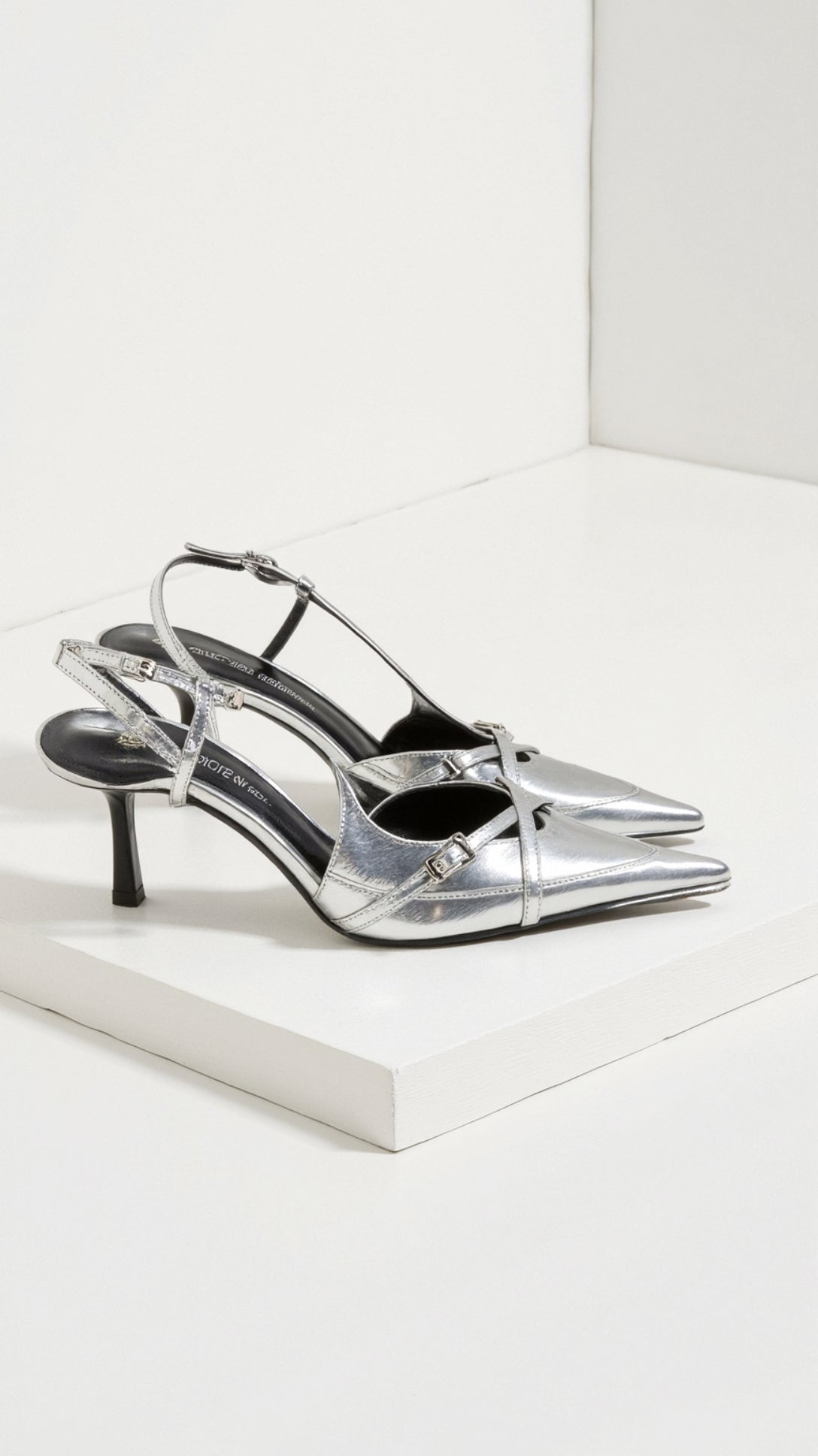 Women's Slingback Court Shoes with Buckle - detail view | SAINT DOR