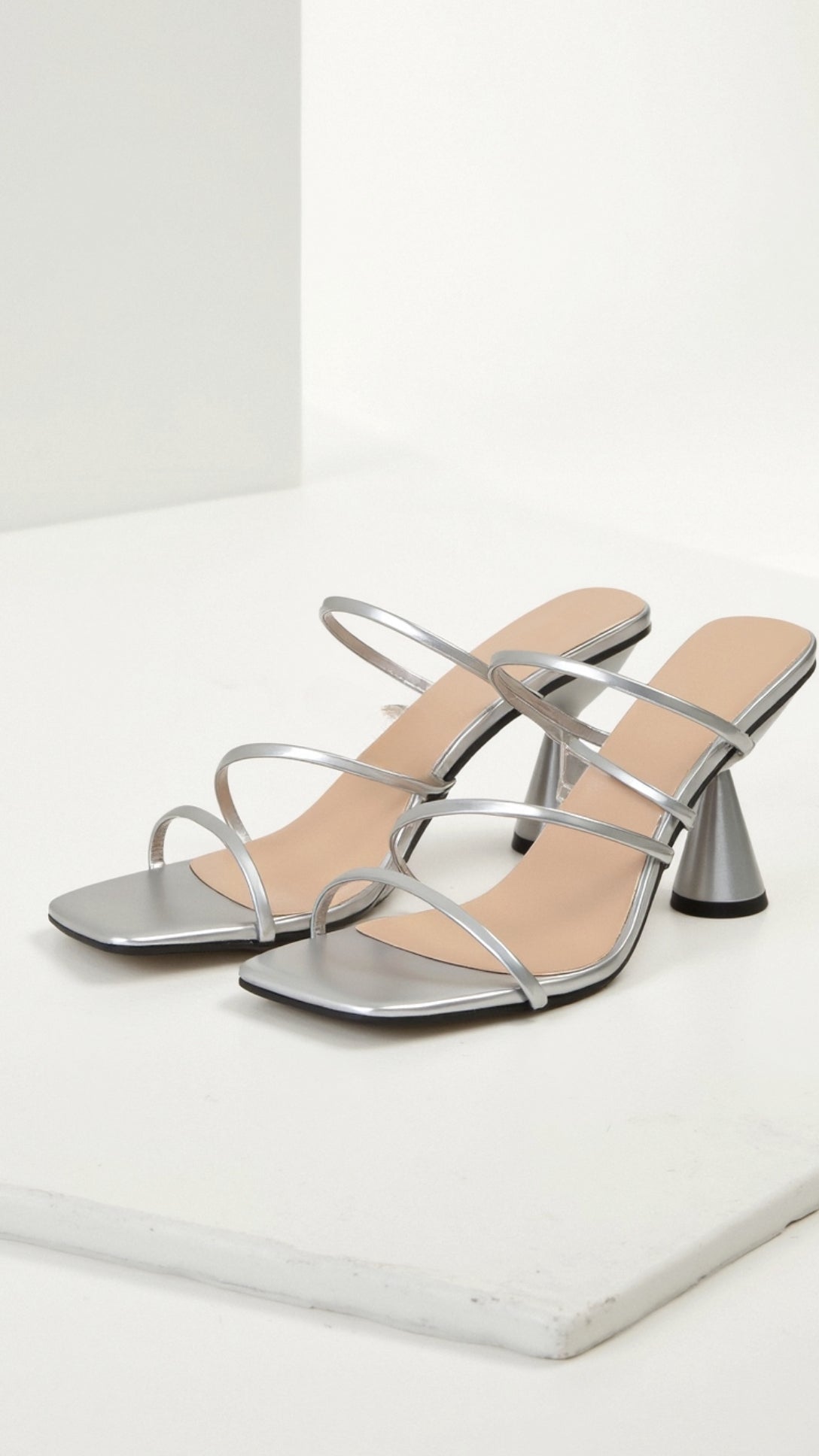 Women's Strappy Heeled Sandals - Five Colours - product view | SAINT DOR