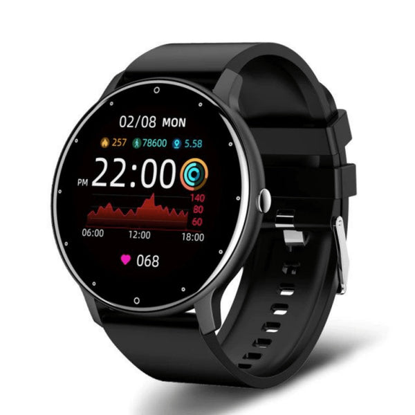 Round smartwatch with a 1.39-inch touchscreen and Bluetooth calling - black