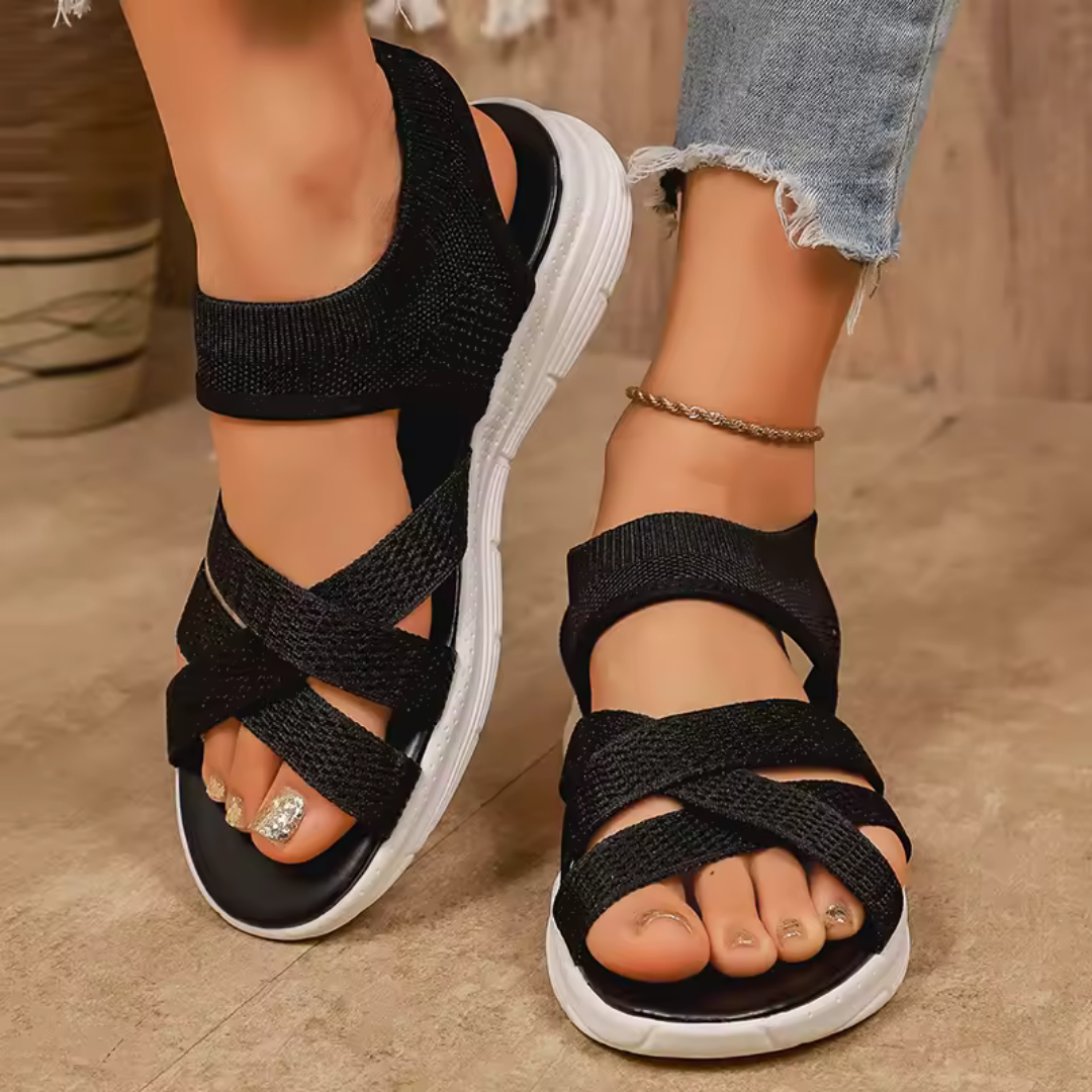 Stretch Knit Slip-On Sandals — view 10