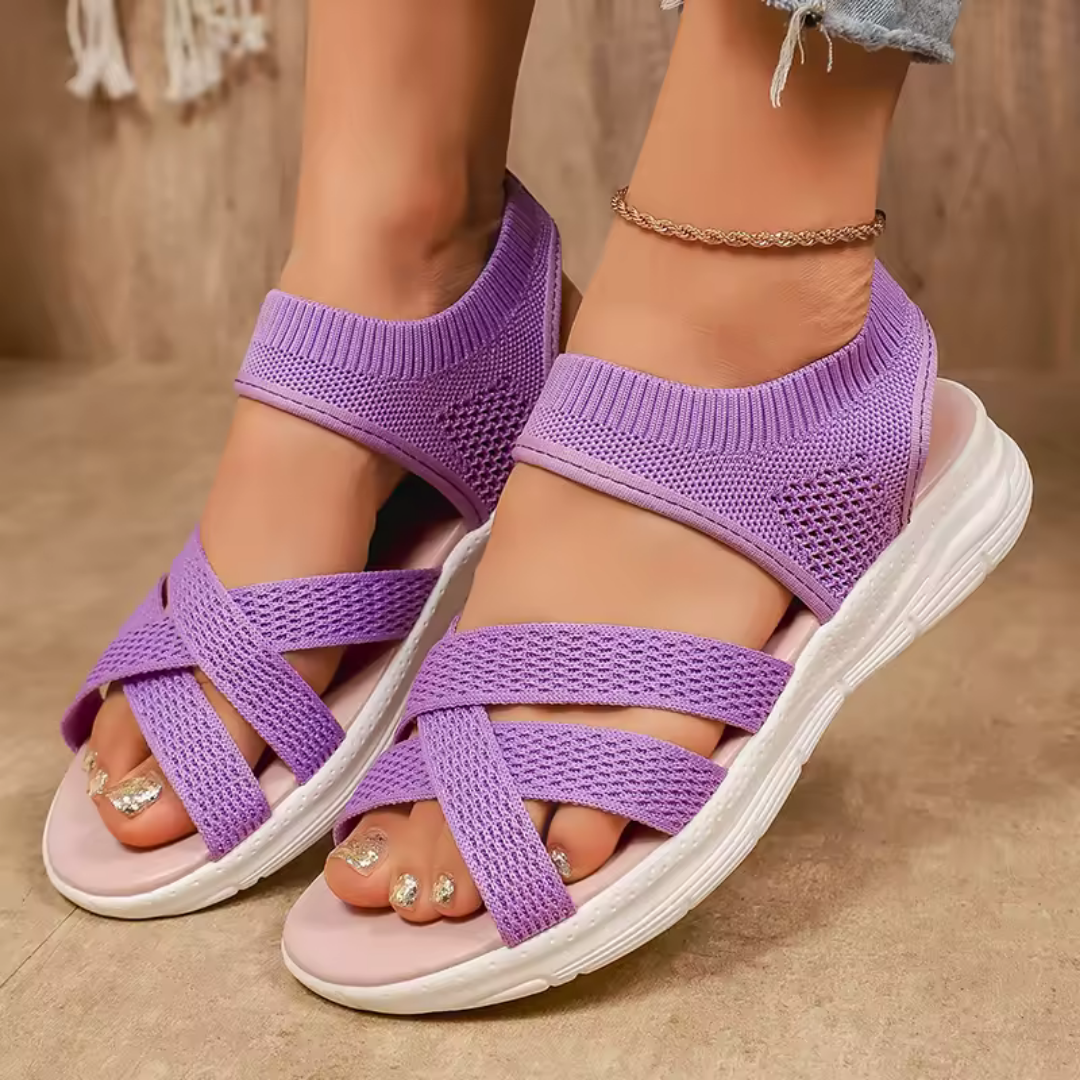 Stretch Knit Slip-On Sandals — view 9