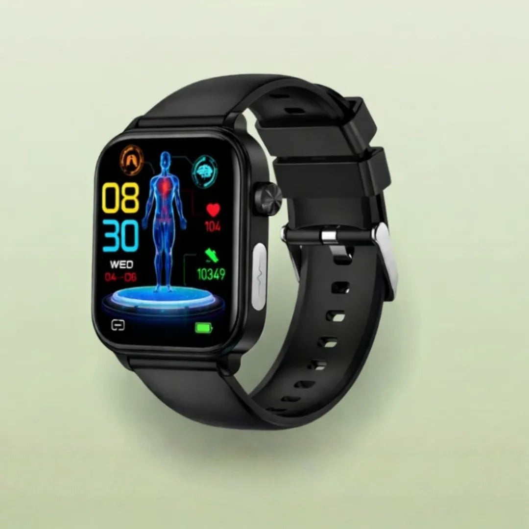 Smartwatch with an SOS button, large colour display and black strap