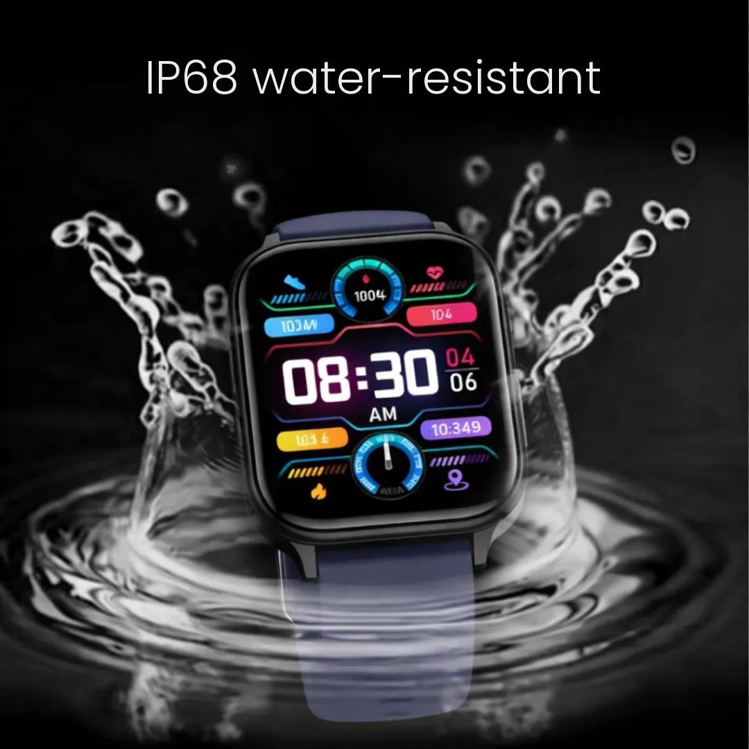 SOS smartwatch in splashing water